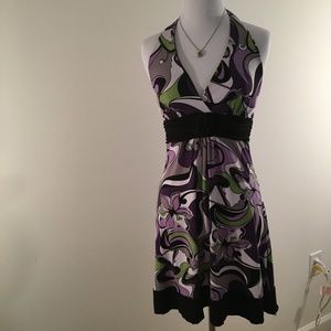 Hip Purple/Black Y2K Halter Dress